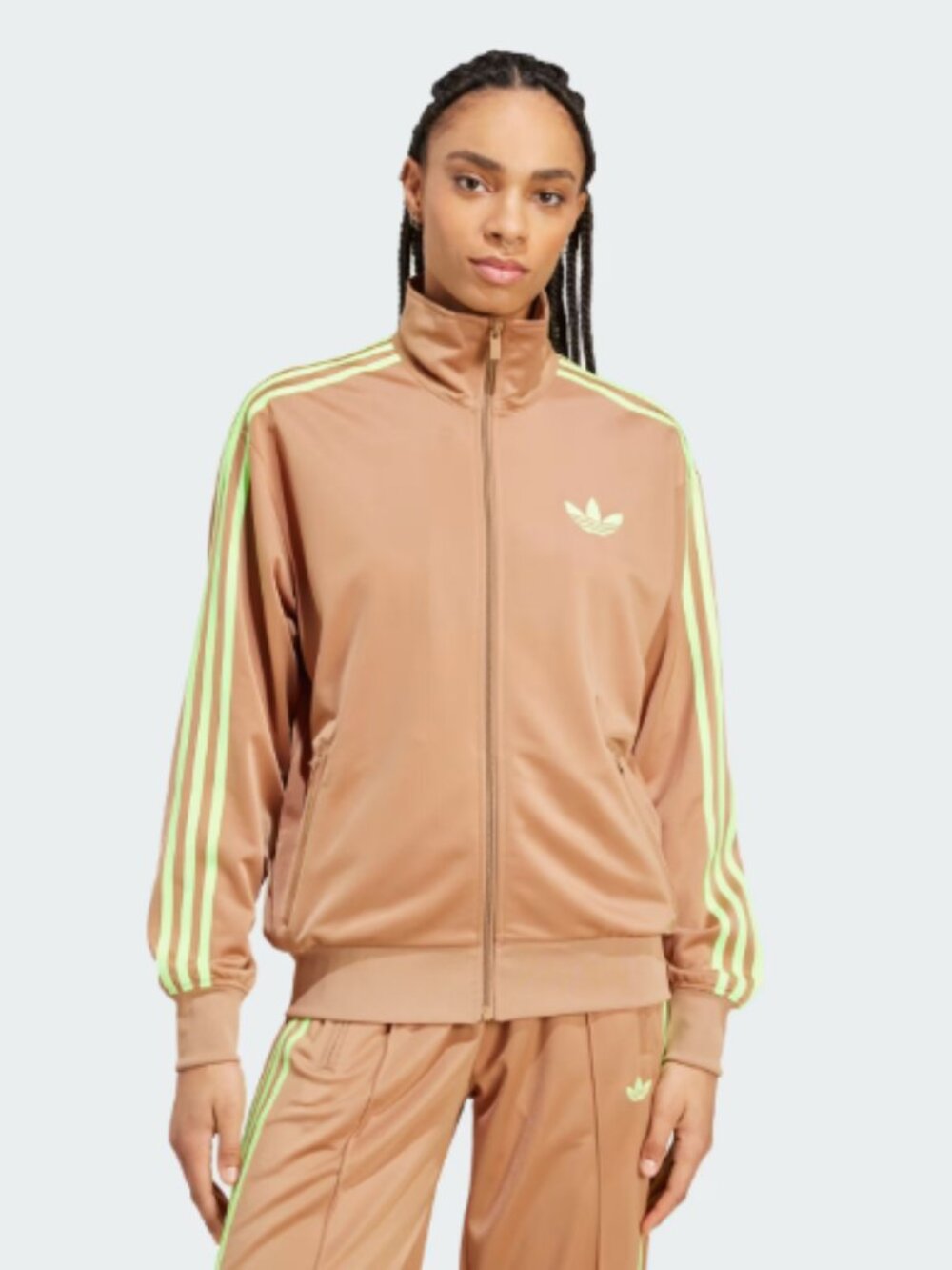Adidas Adicolor Classic Firebird Loose Track Top - Cardboard/Signal Green NWOT!